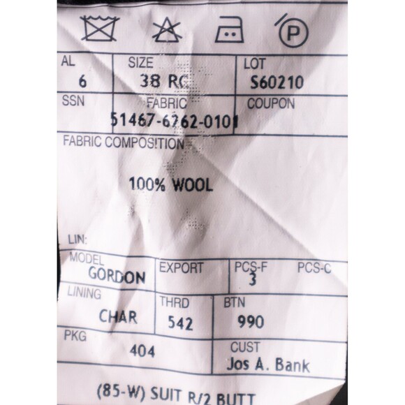 Jos. A. Bank Signature Collection Gordon 2 Button Blazer Jacket Coat Size 38R - Picture 11 of 12